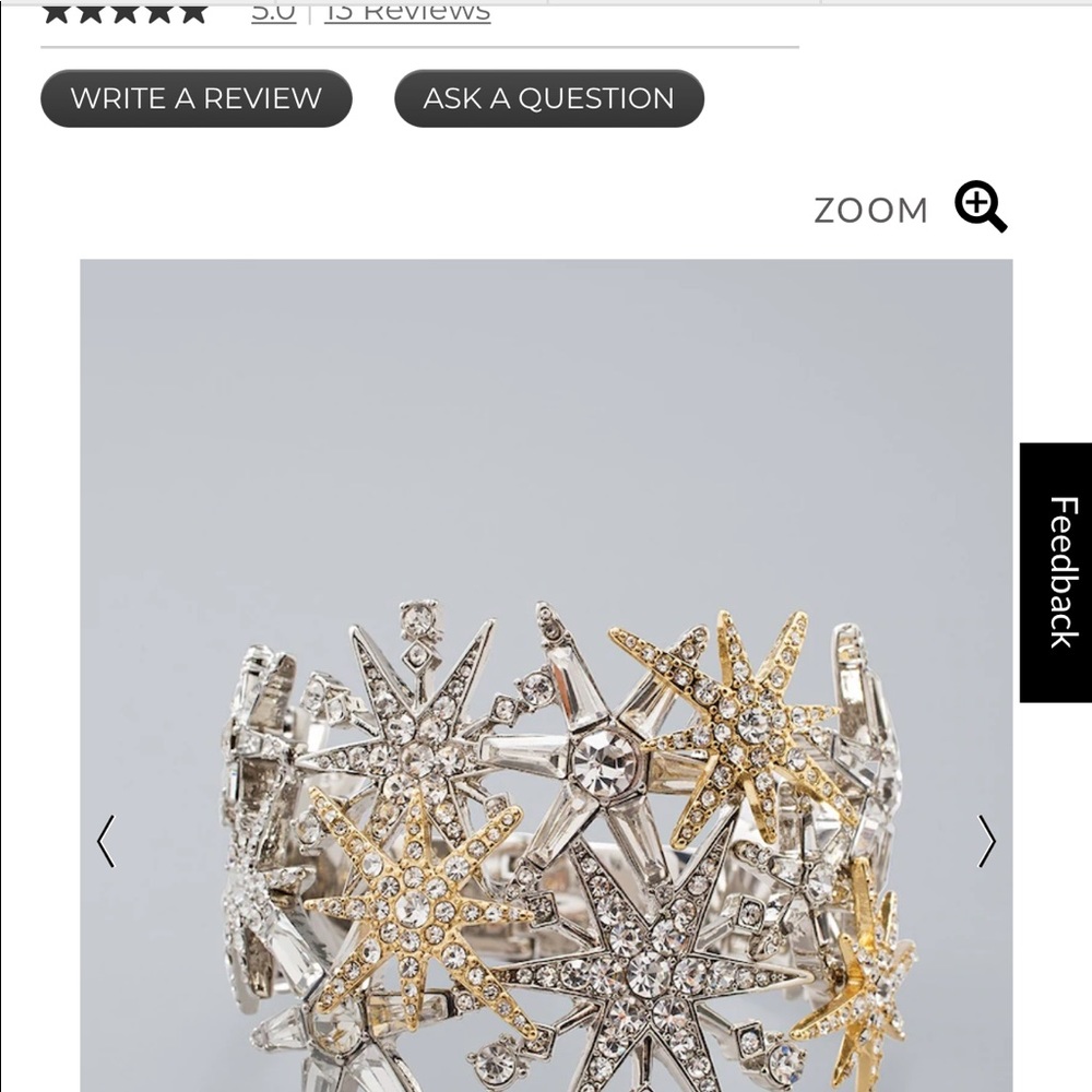 WHBM mixed metal star cuff bracelet NWT - Picture 3 of 6